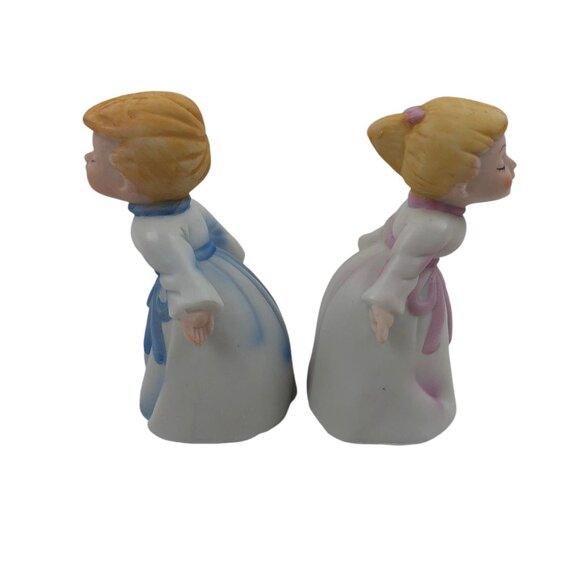 Vintage UCGC Korea Ceramic Kissing Boy Girl Figurines 3.5in Pink Blue - Picture 5 of 10